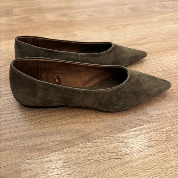 Zara Suede Pointed Ballet Flats - Picture 6 of 6